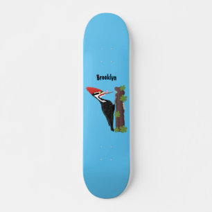 Skateboard Ilustracion de personalizado de pájaros carpintero