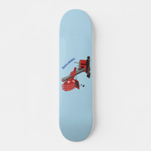 Skateboard Ilustracion de personalizado de pala de vapor roja