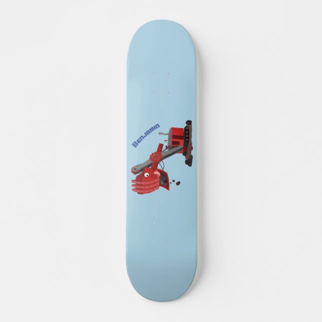 Skateboard Ilustracion de personalizado de pala de vapor roja (Anverso )