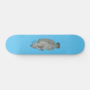 Skateboard Ilustracion de personalizado de peces de mero de j