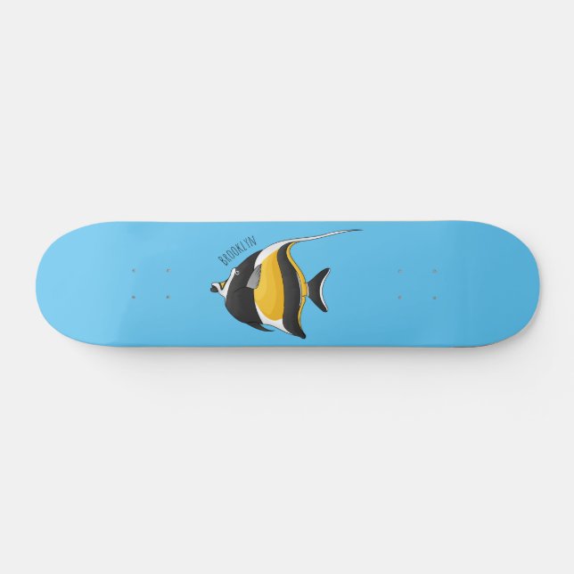 Skateboard Ilustracion de personalizado de peces moro (Horz)