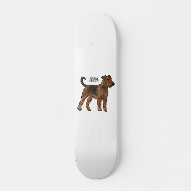 Skateboard Ilustracion de personalizado de perro Airedale ter (Anverso )