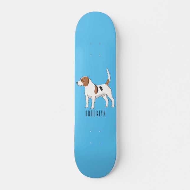 Skateboard Ilustracion de personalizado de perro Beagle (Anverso )