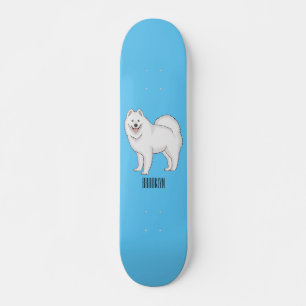 Skateboard Ilustracion de personalizado de perro de Samoyed