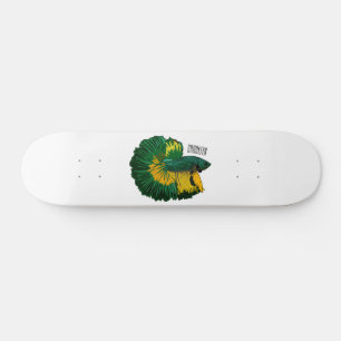Skateboard Ilustracion de personalizado de pescado de lucha s