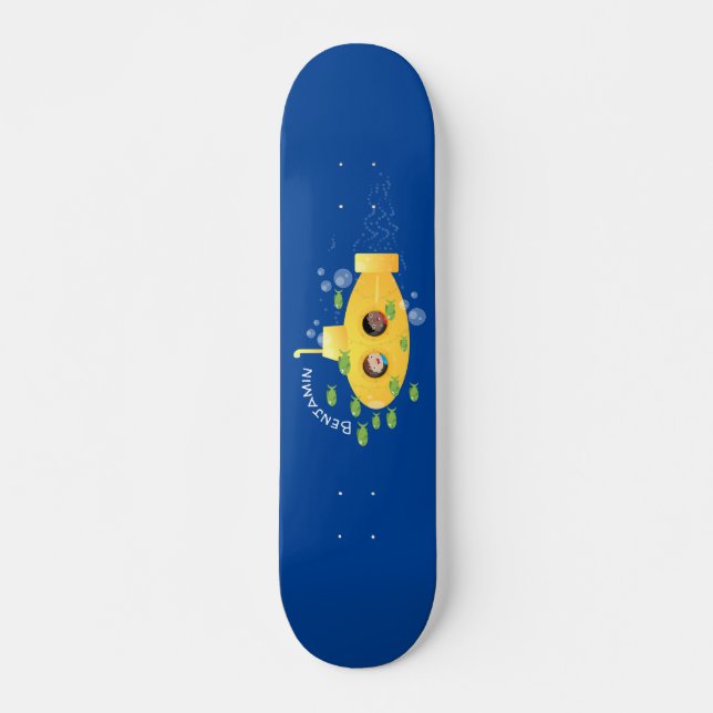 Skateboard Ilustracion de personalizado de pescado submarino  (Anverso )