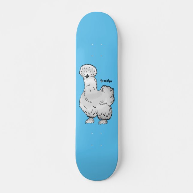 Skateboard Ilustracion de personalizado de pollo de Silkie (Anverso )