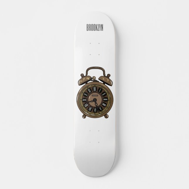 Skateboard Ilustracion de personalizado de reloj de alarma (Anverso )
