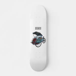 Skateboard Ilustracion de personalizado de rickshaw en bicicl