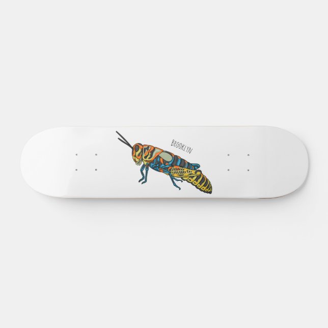 Skateboard Ilustracion de personalizado de saltamontes de bar (Horz)