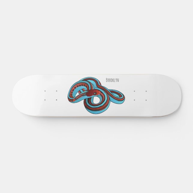 Skateboard Ilustracion de personalizado de serpiente de San F (Horz)