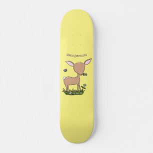 Skateboard Ilustracion de personalizado de venado lindo y fel