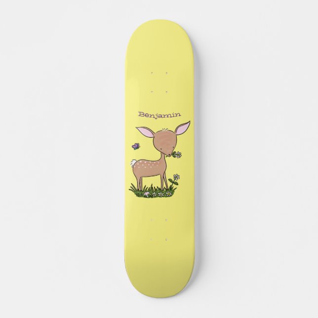 Skateboard Ilustracion de personalizado de venado lindo y fel (Anverso )