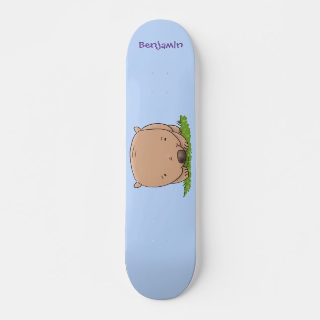 Skateboard Ilustracion de personalizado de wombat para bebé l (Anverso )