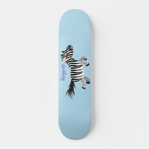 Skateboard Ilustracion de personalizado de zebra graciosa