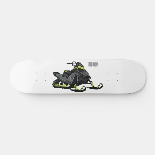Skateboard Ilustracion de personalizado para motos de nieve (Horz)