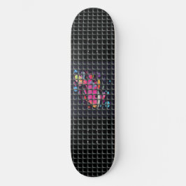 Skateboard Ilustración de pez detrás de red