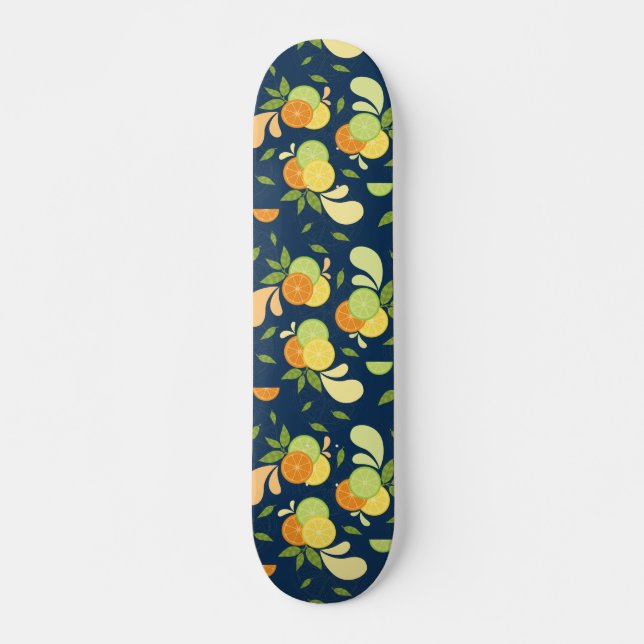 Skateboard Ilustracion del chapoteo de la fruta cítrica (Anverso )