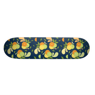 Skateboard Ilustracion del chapoteo de la fruta cítrica