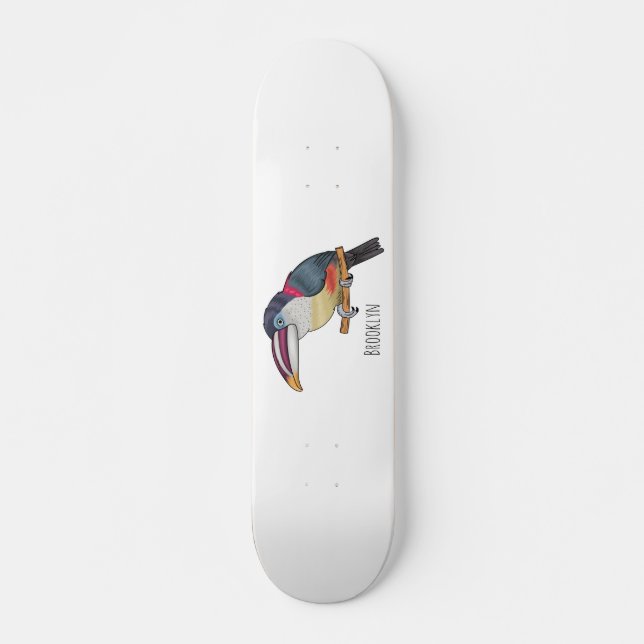 Skateboard Ilustracion del personalizado de aves de Curl cres (Anverso )