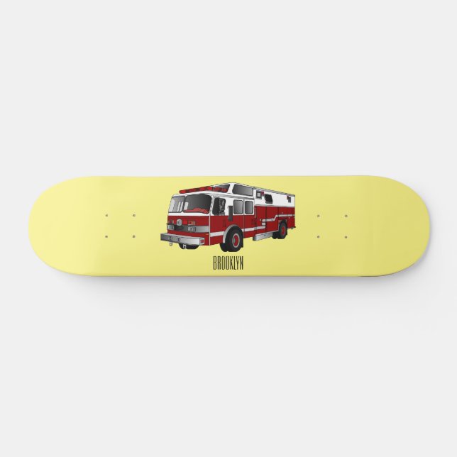 Skateboard Ilustracion del personalizado del motor de fuego (Horz)