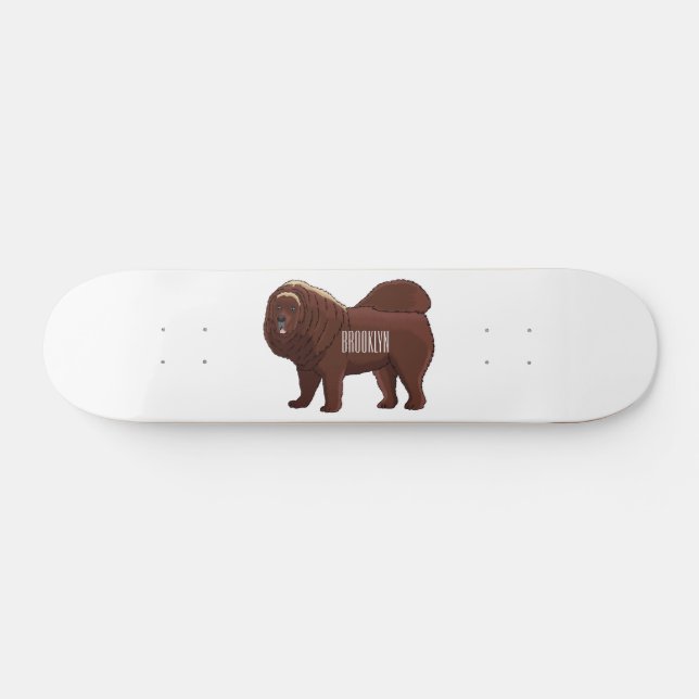 Skateboard Ilustracion del personalizado tibetano Mastiff (Horz)