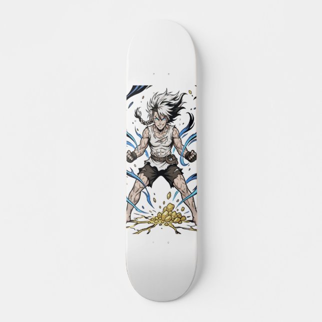 Skateboard Ilustración épica del poder del guerrero manga que (Anverso )