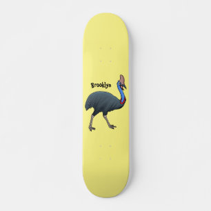 Skateboard Ilustracion feliz de personalizado de aves en casc