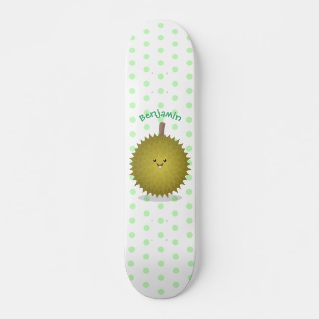 Skateboard Ilustracion feliz personalizado duriano (Anverso )