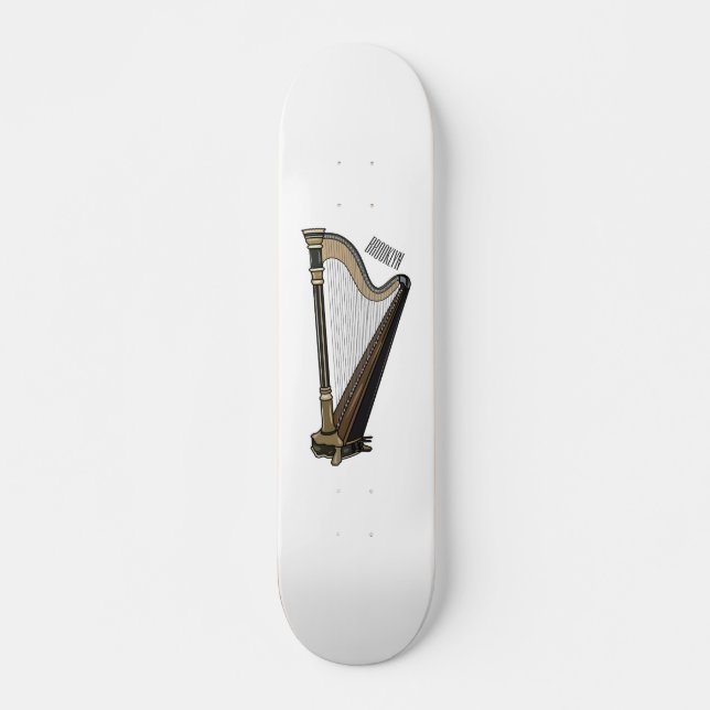 Skateboard Ilustracion Harp personalizado (Anverso )