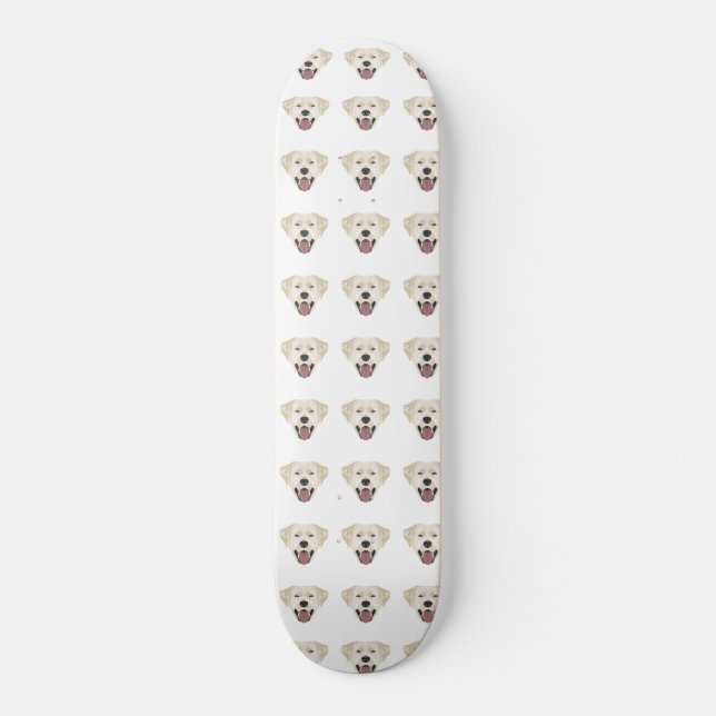 Skateboard Ilustracion labrador dorado recuperador con sonris (Anverso)