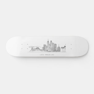 Skateboard Ilustración minimalista del horizonte de Los Ángel