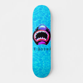 Skateboard Ilustracion morado rosado de color de agua de tibu