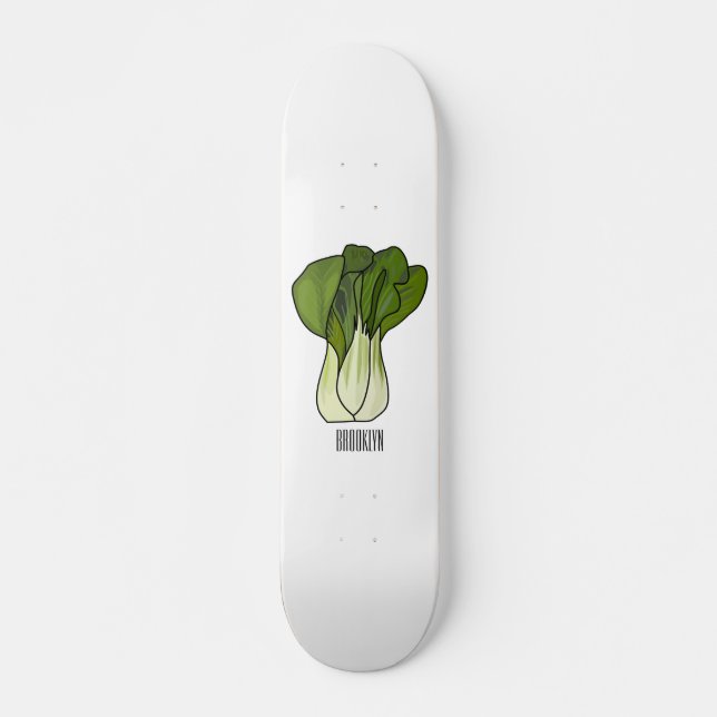 Skateboard Ilustracion personalizado Bok choy (Anverso )