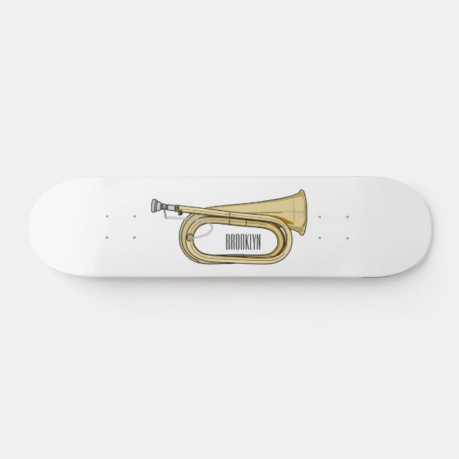 Skateboard Ilustracion personalizado Bugle (Horz)