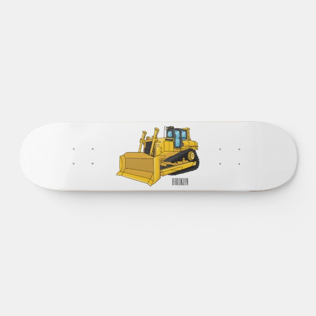 Skateboard Ilustracion personalizado Bulldozer (Horz)
