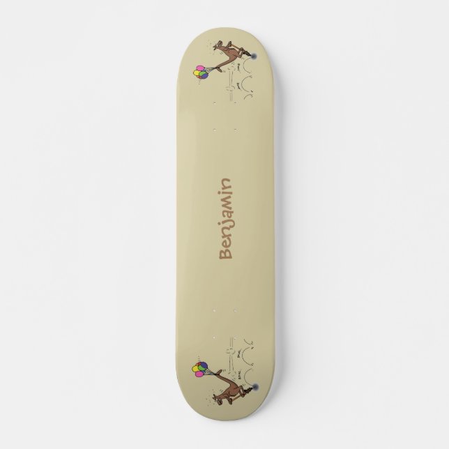 Skateboard Ilustracion personalizado canguro del humor austra (Anverso )