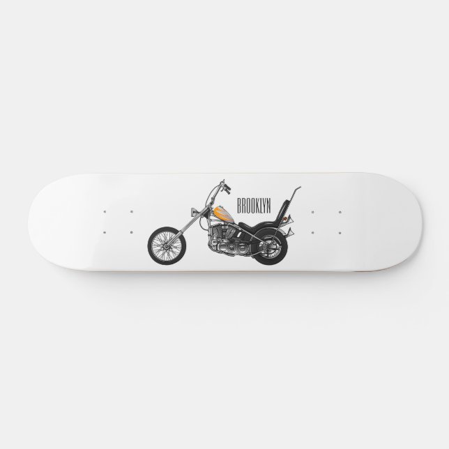 Skateboard Ilustracion personalizado Chopper Motorcycle 1950 (Horz)