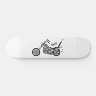 Skateboard Ilustracion personalizado Chopper Motorcycle 1950