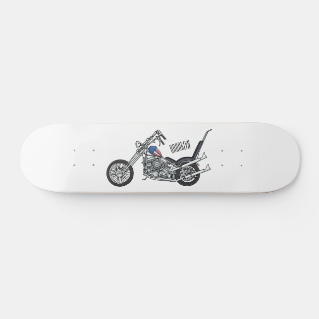 Skateboard Ilustracion personalizado Chopper Motorcycle 1950 (Horz)