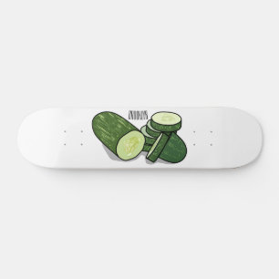 Skateboard Ilustracion personalizado Cucumber