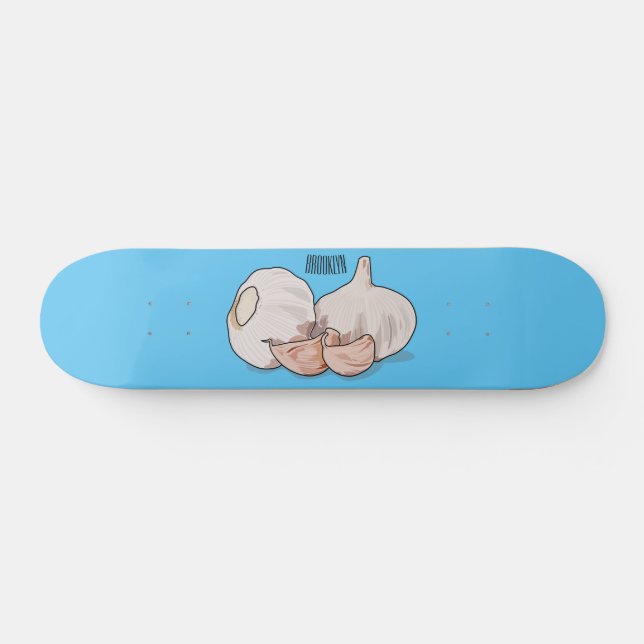Skateboard Ilustracion personalizado de ajo (Horz)