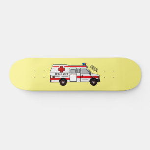 Skateboard Ilustracion personalizado de ambulancia