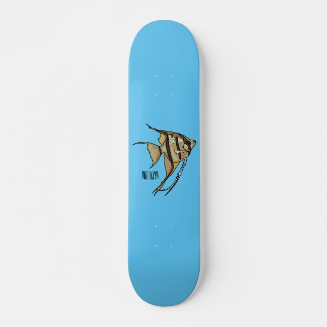 Skateboard Ilustracion personalizado de Angelfish (Anverso )