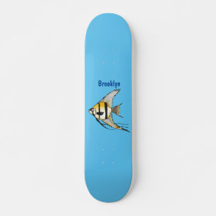 Skateboard Ilustracion personalizado de angelotes a rayas