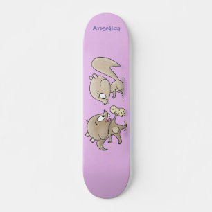 Skateboard Ilustracion personalizado de ardillas graciosas