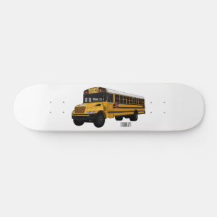 Skateboard Ilustracion personalizado de autobús escolar