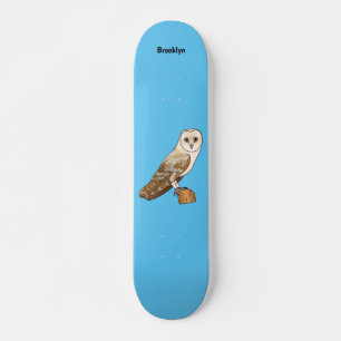 Skateboard Ilustracion personalizado de aves de búho de Barn
