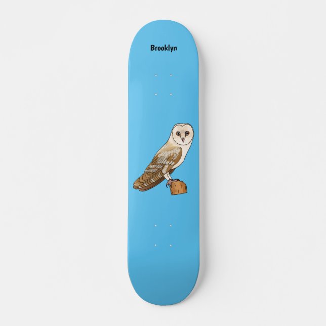 Skateboard Ilustracion personalizado de aves de búho de Barn  (Anverso )