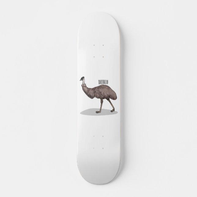 Skateboard Ilustracion personalizado de aves de la Uem (Anverso )